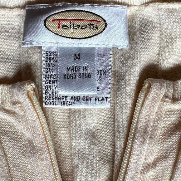 Vintage Talbots pink, yellow, orange, striped and ribbed, full-zip sweater - Picture 7 of 8